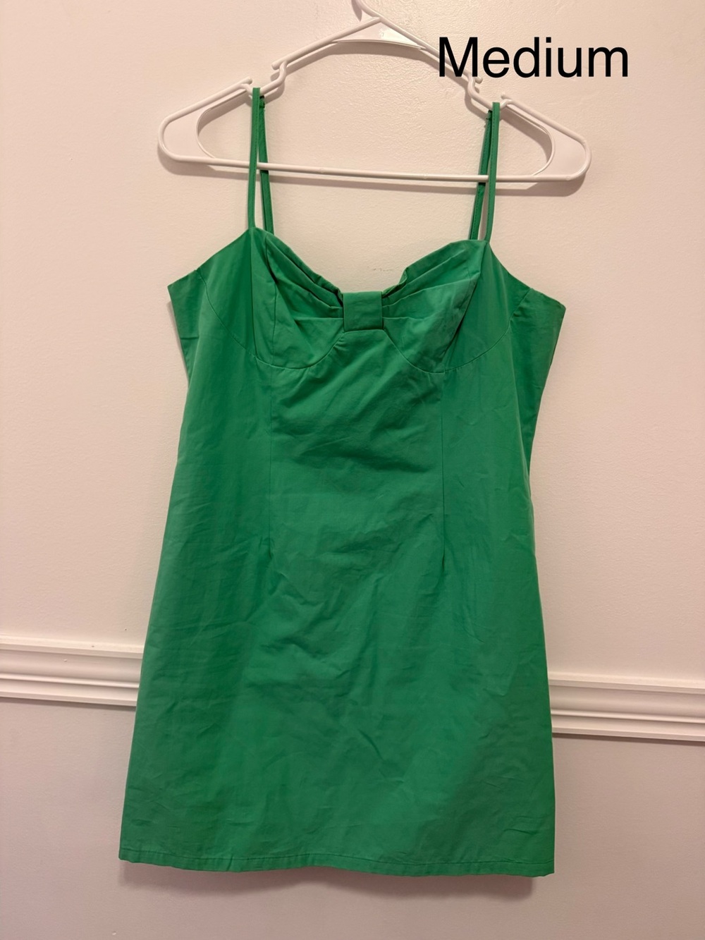 Green Spaghetti Strap Mini Dress - Women's Top